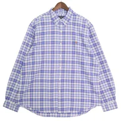 ラルフローレン 長袖ボタンダウンシャツ チェック柄 メンズUS-XXL ブルー ネイビー レッド系 hsc-0083n