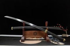 「墨羽」極限マンガン鋼（全長102cm・黒漆鞘仕様）COSPLAY 装飾用”“非実戦 美術刀 刀装具 居合刀 模擬刀  模造刀 鑑賞用 武具