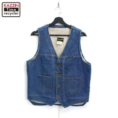 80s USA製 vintage Wrangler 裏地ボア デニムベスト メンズ 表記Mサイズ