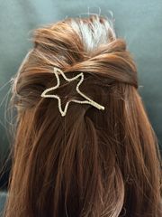 スターフィッシュ　ラインストーン　ヘアピン