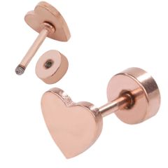 【ハートピアス 色：ローズゴールド 1ペア】[Adelina Style] ステンレス スタッドピアス レディース 金属アレルギー対応 プレゼント
