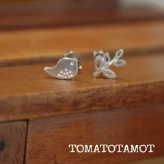 小鳥と木のピアス silver925 A-050