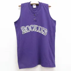 古着 ラッセル ノースリーブ ビンテージ Tシャツ キッズ ボーイズ 子供服 90s ROCKIES ヘンリーネック 紫 パープル 25jul24のサムネイル