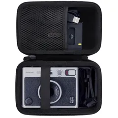【特価】WAIYUJP収納ケース互換の FUJIFILM（富士） チェキ Evo ハイブリッドインスタントカメラ instax mini Evo INS MINI EVO 保護 キャリング 収納ケース (黒)