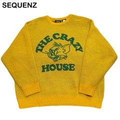 SEQUENZ シークエンズ Tom&Jerry トムとジェリー THE CRAZY HOUSE オーバーサイズ メンズ レディース 黄色 イエロー セーター ニット Lサイズ