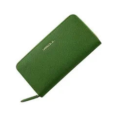 財布 長財布 VISOUL 本革レザー RFID ブロッキング 高級 牛革 ラウンドYKKファスナー 小銭入れ コインケース 大容量 (グリーン)