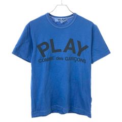 PLAY COMME des GARCONS プレイコムデギャルソン AD2018 ロゴプリントTシャツ AZ-T008 ブルー M