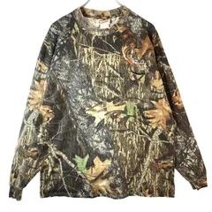 モッシーオークMossy Oak BREAK-UP長袖TシャツリアルツリーカモTシャツロンT胸ポケット企業系ロゴ刺繍realtree迷彩カモフラージュ茶色ブラウンカーキ緑グリーン森林自然アウトドアハンティングvintageヴィンテージ41220