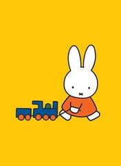 ミッフィー【ミニポスター008】ディック・ブルーナ/おもちゃ電車をひくミッフィー/電車鉄道/うさこちゃんmiffytrain欧州