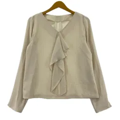 ROPE ロペ フリルタイ 切替 バックカットソーブラウス size38/アイボリー系