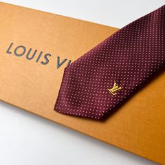 未使用級 ルイヴィトン Louis Vuitton ネクタイ レッド ダミエ - メルカリ