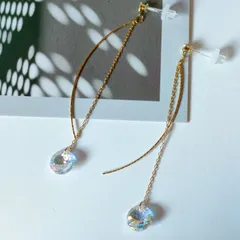 【SALE】樹脂ピアス スワロフスキー・クリスタル使用