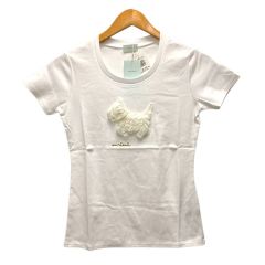アンレクレ en recre Tシャツ カットソー クルーネック コットン 装飾 半袖 2 白 ホワイト