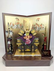 限定特価！！◆新品！巾50cm 卓上極兜飾り 本格五月人形 ちりめん 龍虎堂製◆ 値下！即納♪◇新品！巾50cm 卓上極兜飾り 本格五月人形 ちりめん 龍虎