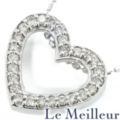 オープンハートデザインペンダントネックレス ダイヤモンド K18 中古 プレラブド 返品OK