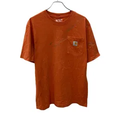 carhartt 半袖 ロゴTシャツ M オレンジ プルオーバー ポケット付き ストリート カーハート 古着卸 アメリカ仕入 a705-5663
