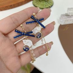 【ピアス/イヤリング】送料無料 星 リボン レディース 猫柄 アクセサリー 合金 可愛い キャット ネコ ねこ 猫グッズ 千葉 ねこ雑貨 cat good