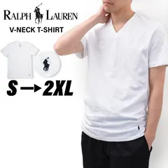 ポロ・ラルフローレン POLO RALPH LAUREN Tシャツ メンズ Vネック 半袖 無地 RL66 WHITE【新品・正規品】