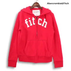 Abercrombie&Fitch アバクロンビー＆フィッチ 秋冬 裏起毛♪ ロゴ ワッペン スウェット ジップ パーカー Sz.XL　キッズ