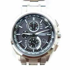 シチズン CITIZEN ATTESA アテッサ 腕時計 エコドライブ 電波ソーラー クロノグラフ デイデイト シルバーカラー 紺 ネイビー AT8040-57E /MW