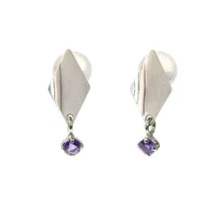 デザインピアス K10WG 10金 ホワイトゴールド アメジスト アクセサリー