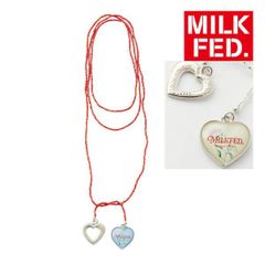 ミルクフェド ネックレス アクセサリー MILKFED BEADS AND HEART CHARMS NECKLACE 103252054008 ペンダント ハート 赤 レッド milkfed レディース プレゼント アクセ おしゃれ 可愛い ブランド ロゴ