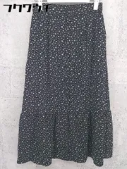 ◇ nano universe ナノ ユニバース 総柄 ロング マーメード スカート サイズ36 ブラック グレー系 レディース 【中古】 【1002802469428】