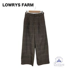 ☆美品☆ LOWRYS FARM ローリーズファーム ボトムス ワイドパンツ カジュアル レディース ブラウン チェック M v-71 送料無料
