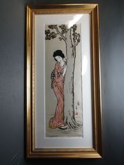 リトグラフ　竹久夢二　「春」　大型　額装品