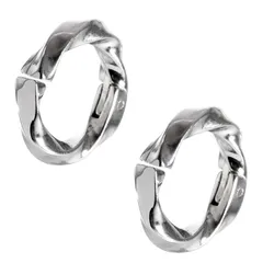 【迅速発送】SEIYA INTERNATIONAL イヤリング メンズ フェイクピアス イヤーカフ ツイストフープ 両耳 2個セット