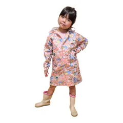 ☆ ピンク×フラワー2 ☆ L(110-120cm) ☆ sy7005 キッズレインコート レインコート キッズ ランドセル対応 男の子 女の子 レインポンチョ おしゃれ レインウェア 合羽 カッパ 小学校 小学生 通園 通学 幼稚園 保育園 子供 こども