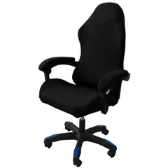 伸縮性ゲーミングチェアカバーのあるエレクトロニックスゲームチェアカバーオフィスチェアカバーセット暖かい保暖高弾性厚めバックレストカバー、2個の防塵スリップ防止アームレス…