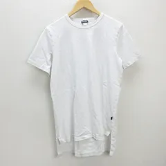 H■ディーゼル/DIESEL ロゴ刺繍 ロング丈 クルーネックTシャツ【S】白/MENS■68【中古】