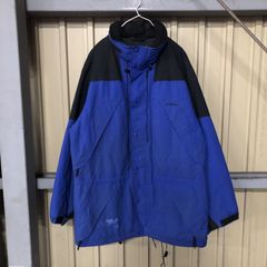 174 L.L.Bean マウンテンジャケット メンズ L ブルー/ブラック ドローコード付 フード収納可能 エルエルビーン マウンテンパーカー 刺繍ロゴ アウトドア 防寒 古着卸 アメリカ仕入