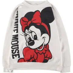 古着 80年代 MINNIE MOUSE ミニーマウス 大判プリント キャラクタースウェットシャツ トレーナー レディースXL相当/eaa510666