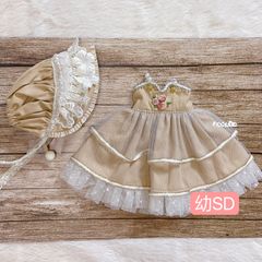 JANAYA ハンドメイド　幼SD服　茶色ワンピース　2点セット