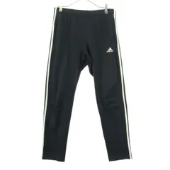 美品 adidas アディダス トラックパンツ O ブラック サイドライン メンズ 古着