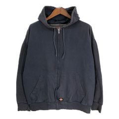Dickies ディッキーズ スウェット フルジップ パーカー 大きいサイズ ネイビー (メンズ 2XL) 中古 古着 T3279