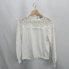 ◇ ⊇ INGNI イング レース素材 長袖 カットソー サイズM ホワイト系 レディース E  【1410100047444】