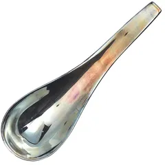 有田焼 原重 「 究極の レンゲ 」 黒真珠柄 (黒・ブラック) 直径約16cm れんげスプーン 陶器 20周年記念デザイン 日本製 R2335 0