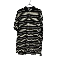 POLO RALPH LAUREN 半袖 ボーダー ポロシャツ 2XL ブラック ホワイト ポロラルフローレン ビッグサイズ 古着卸 アメリカ仕入 a707-5751