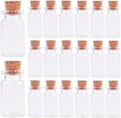 fogman 小瓶 ガラス コルク ミニボトル 直径22mm 高さ40mm 20個(透明)