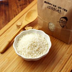 【足利産】のりちゃん米 白米 (にじのきらめき) 1kg 令和6年産 ＜栽培期間中 農薬・肥料不使用＞（ お米 無農薬 完全自然栽培 栃木県産 2024年産 ）