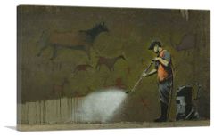 バンクシー アートパネル Mサイズ BANKSY Banksy「ケイブ ペインティング/Cave Painting」キャンバスジークレ 発送目安15～20営業日