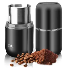 ハイパワー 一台多役 コーヒーグラインダー 粒度調整 豆挽き/緑茶/唐辛子/胡椒/山椒/調味料/穀物を挽く 掃除ブラシ付 ワンタッチ操作 80g大容量 お手入れ簡単 数秒細挽き ひき機 コーヒー豆 誕生日/新年祝い 粉末 カッター プレゼント 電動 コーヒーミ