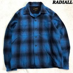 RADIALL ワークシャツ ネルシャツ オンブレチェック ロングスリーブ 長袖 Mサイズ 青 ブルー ラディアル