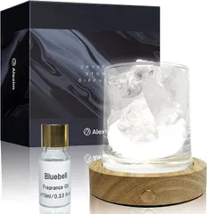 Alexim アロマストーン ロッククリスタル＆充電式LED台座 ブルーベルオイル 癒しの香りと幻想的な光でリラックス( ロッククリスタル,  通常)のサムネイル