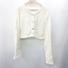◇ ⊇ mystic ミスティック クロップド丈 長袖 ニットカーディガン サイズF ホワイト系 レディース E  【1409100069754】