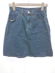 ◇ ⊂ EDWIN エドウィン キッズ 子供服 ミニ丈 台形 デニム スカート サイズ160 ネイビー系 レディース E  【1506180001169】のサムネイル