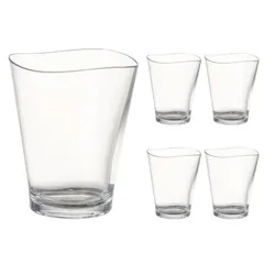 IJ 割れない グラス 5個入り コップ 240ml 電子レンジ 食洗機 対応 日本製 アウトドア 子ども レストラン かわいい おしゃれ クリア タンブラー ビール コーヒー プラスチック 耐熱温度 100度 ホット ゆらぎタンブラー トライタン 重なる